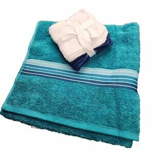 1888 mills bath towels Blue Bath Towel 30 x 54 and Two Wash Cloth Set